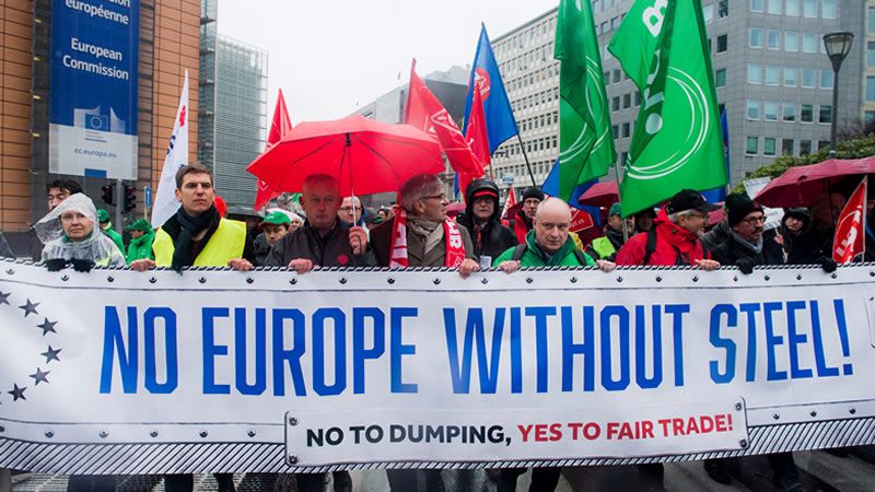 Thousands of steel workers march in Brussels for the future of their sector and jobs: No Europe without Steel !