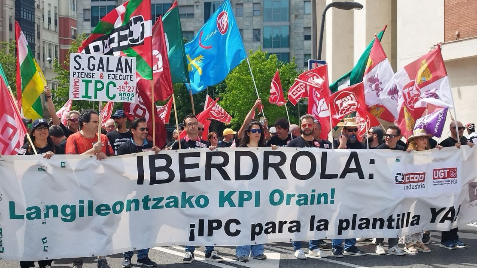 UGT, CCOO and ELA call for historic strike at Iberdrola tomorrow